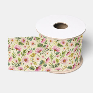 Elegant Spring Floral Grosgrain Ribbon