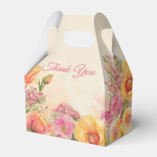 Elegant Spring Floral In Pink And Peach Favour Box