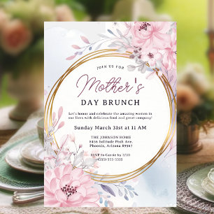 Elegant Spring Floral Mother's Day Brunch Invitation