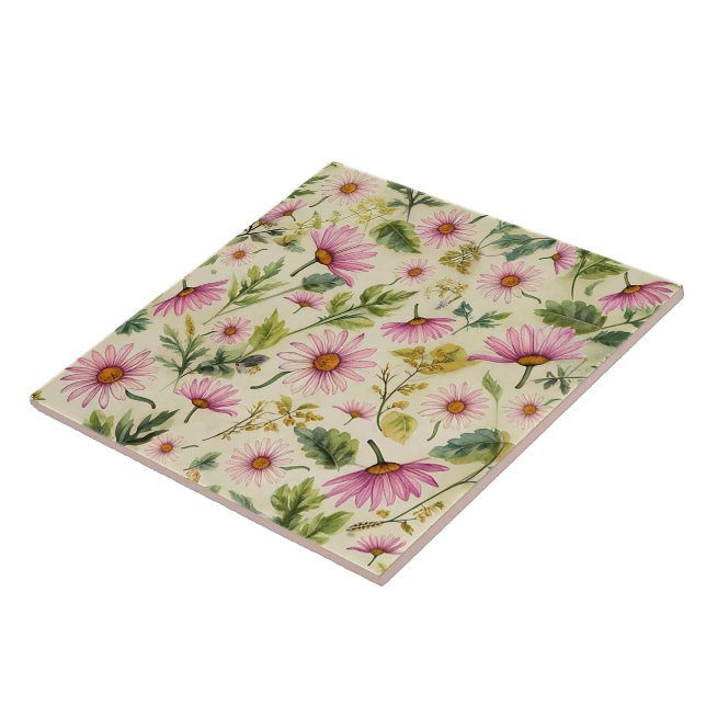 Elegant Spring Floral Pattern  Tile (Side)