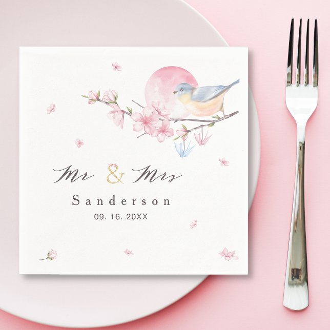 Elegant Spring Floral Wedding Napkin (Creator Uploaded)