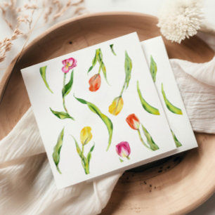 Elegant Spring Flower Tulip Bridal Shower Napkin