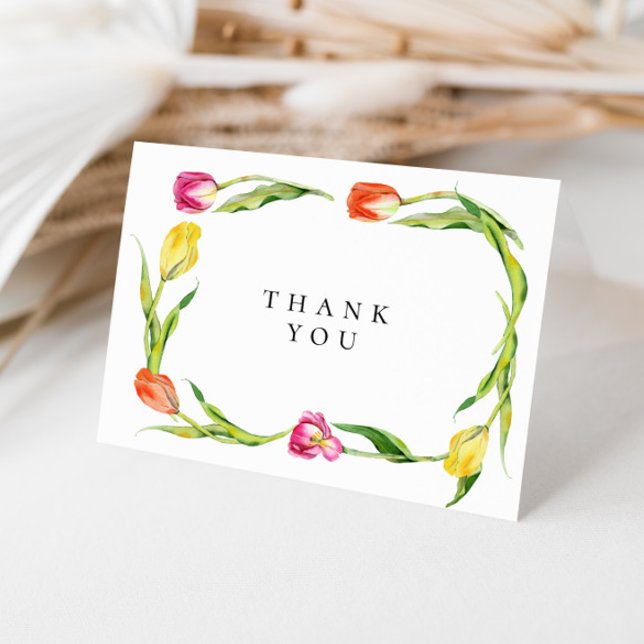 Elegant Spring Flower Tulip Bridal Shower Thank You Card (Creator Uploaded)