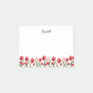 Elegant Spring Flower Tulip Pink and Red Post-it Notes