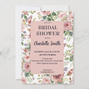 Elegant Spring Flower Wildflower Bouquet Butterfly Save The Date