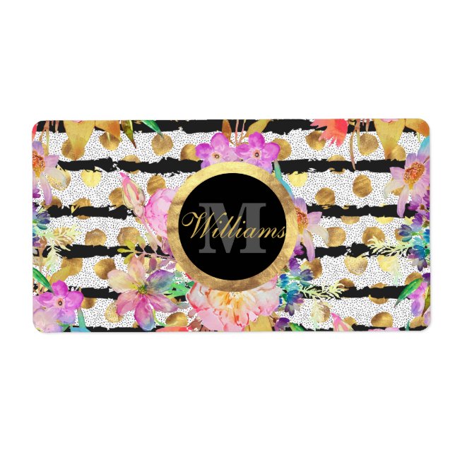 Elegant spring flowers and stripes design (Front)