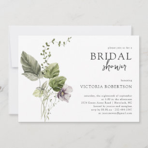 Elegant Spring Greenery Botanical Bridal Shower Invitation