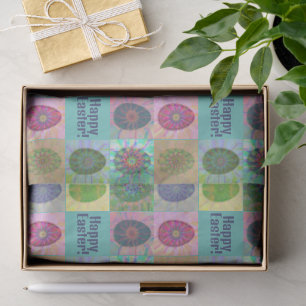 Elegant Spring Holiday Colourful Eggs Collage Tissue Paper