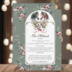 Elegant Spring Horse Wedding Enclosure Card