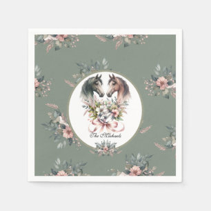 Elegant Spring Horse Wedding Napkin