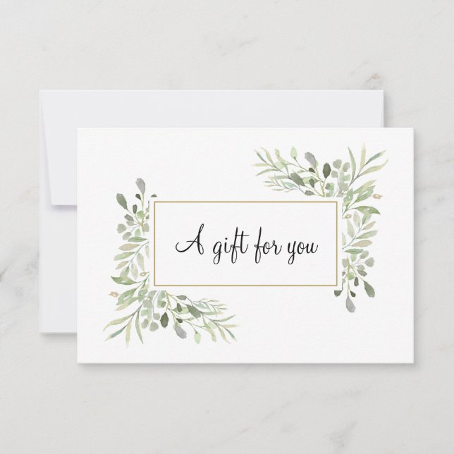 Elegant Spring Leaves Gift Certificate (Front)