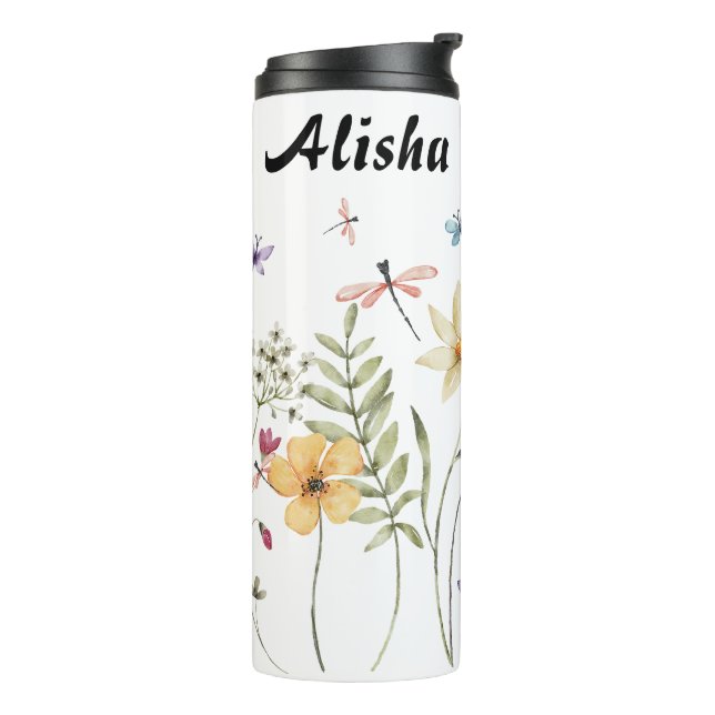 Elegant Spring Summer Wildflowers Water Bottle (Rotated Left)