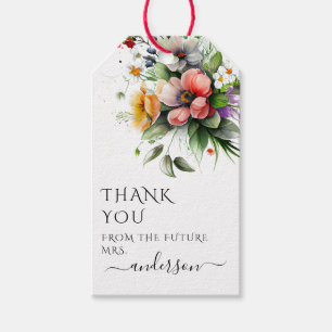 Elegant Spring Watercolor Floral Bridal Shower Gift Tags