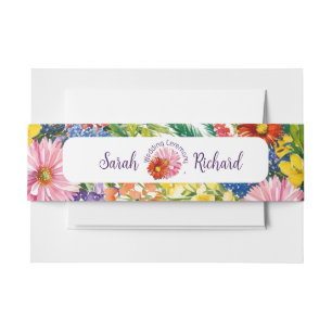 Elegant Spring Wildflower Floral Wedding Invitation Belly Band
