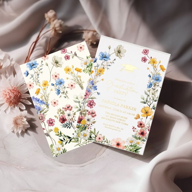 Elegant Spring Wildflower Meadow Garden Graduation (Creator Uploaded)