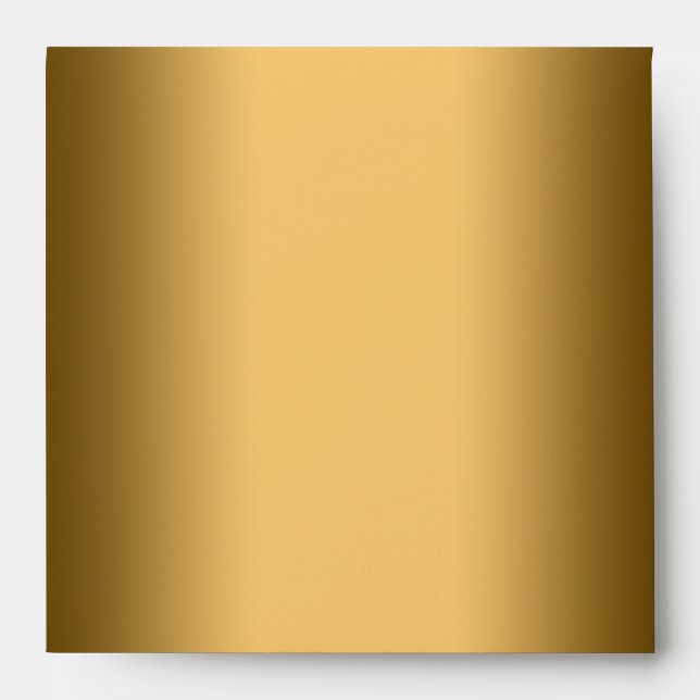 Elegant Square Black Gold Linen Envelopes (Front)