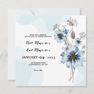 Elegant Square Card Wedding Invitation Card Design