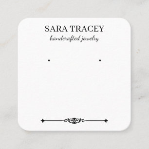 Elegant Square Earring Card with Socials on Back