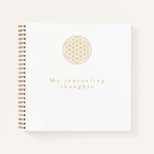 Elegant Square Golden Flower of Life Template Notebook