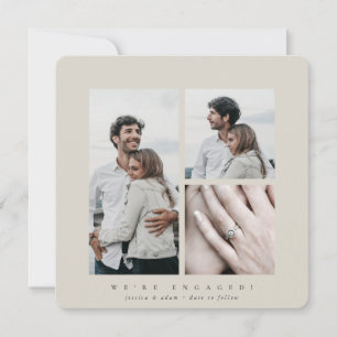 Elegant Square Multi Photo Engagement Announcement