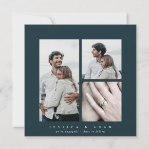 Elegant Square Multi Photo Engagement Announcement