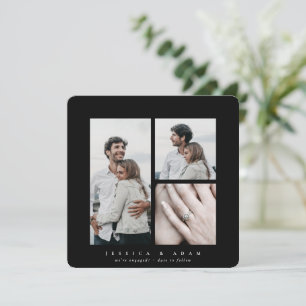 Elegant Square Multi Photo Engagement Announcement