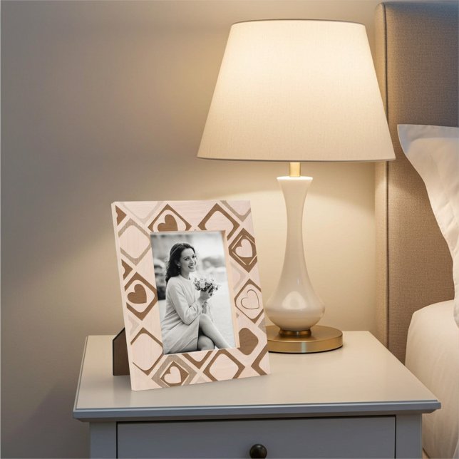 Elegant Squares of Heart Engraved Picture Frame (Creator Uploaded)