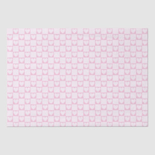 Elegant Squares of Very Soft Pink Hearts Tissue Paper