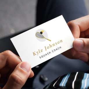 Elegant Squash Racquetball Coach Sports Instructor Business Card