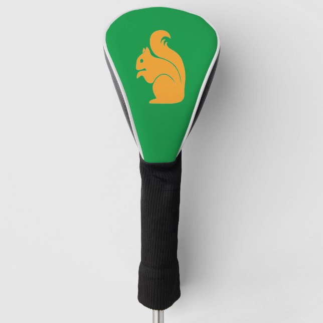 Elegant Squirrel Monogram Personalised  Golf Head Cover (Front)