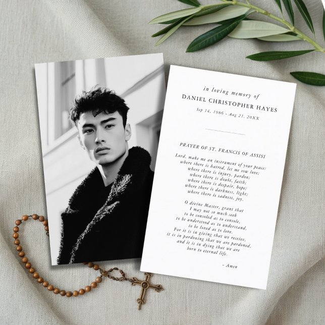 Elegant St. Francis Photo Prayer Card (Creator Uploaded)