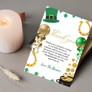 Elegant st patrick day baby shower thank you card