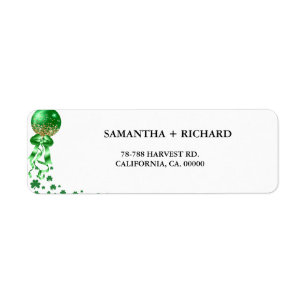 Elegant St Patrick day couple return adress label