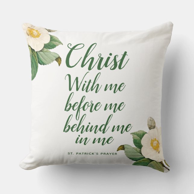 Elegant St. Patrick's Prayer Cushion (Front)