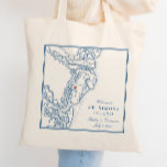 Elegant St. Simons Island Georgia Navy Map Wedding Tote Bag<br><div class="desc">These Golden Isles of Georgia map tote bags are perfect to welcome your St. Simons island or Jekyll Island destination wedding guests with welcome bag goodies, or customise them for your wedding party. This navy blue Golden Isles map design is the perfect fit whether you're getting married at Captain's Bluff,...</div>