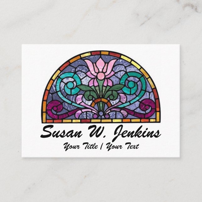 Elegant Stained Glass Business Card (Front)
