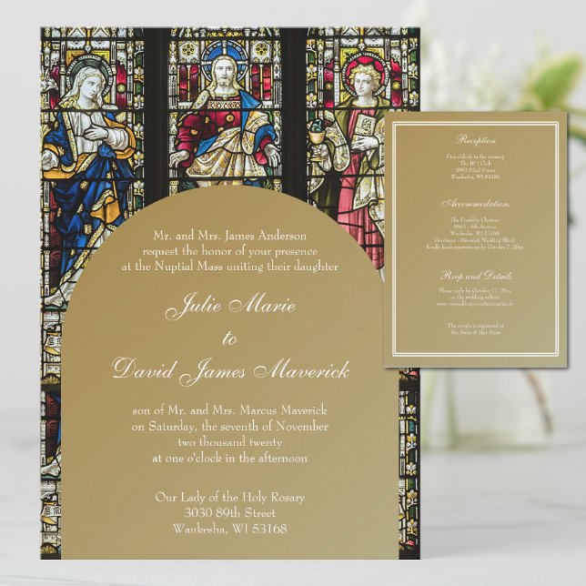Elegant Stained Glass Christian Wedding Invitation (Creator Uploaded)