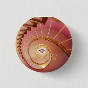 Elegant Staircase Small Eye 3 Cm Round Badge
