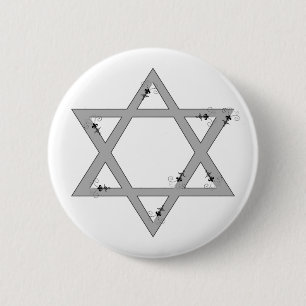 elegant star of david 6 cm round badge