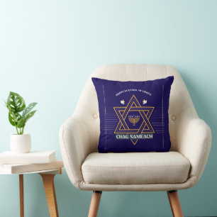 Elegant Star of David Hanukkah Pillow