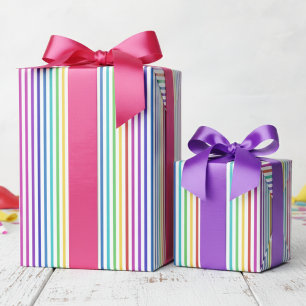 Elegant Star of David Rainbow Stripes  Wrapping Paper