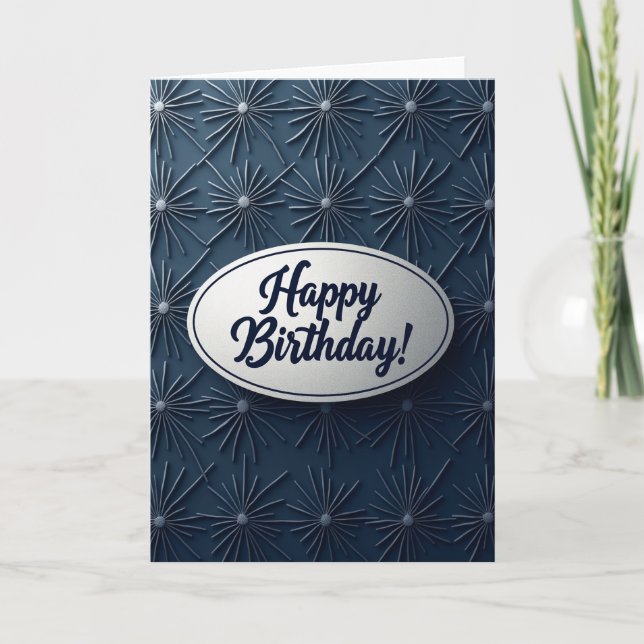 Elegant Starburst Birthday Card (Front)