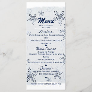 Elegant Starfish & Sequins Blue Beach Party Menu