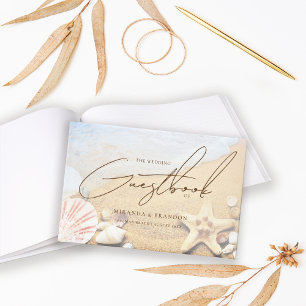 Elegant Starfish Shells Tropical Beach Wedding Guest Book