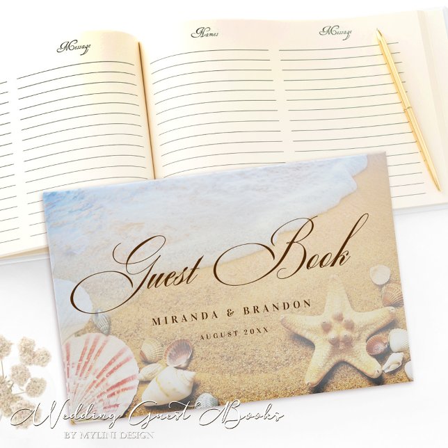 Elegant Starfish Tropical Beach Wedding Guest Book (Creator Uploaded)