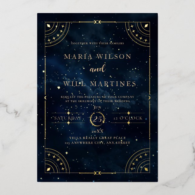 Elegant Starry night Wedding Celestial Wedding  (Front)