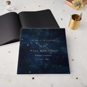 Elegant Starry night Wedding Celestial Wedding  Guest Book