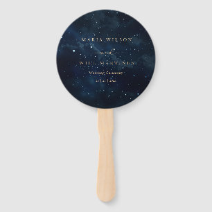 Elegant Starry night Wedding Celestial Wedding  Hand Fan