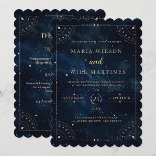 Elegant Starry Night Wedding Celestial Wedding Invitation