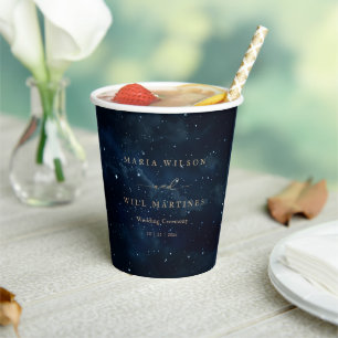 Elegant Starry night Wedding Celestial Wedding Paper Cups